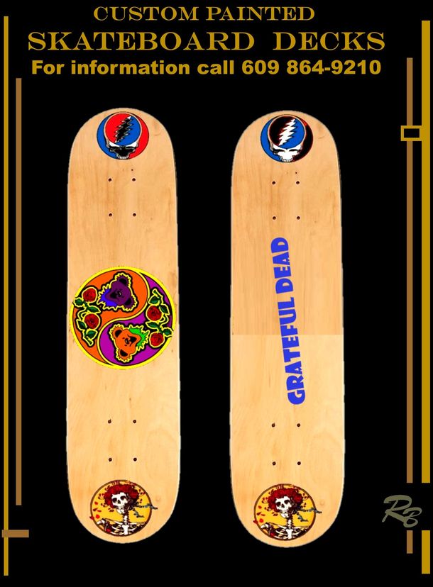 Custom Painted,Skateboard, Deck, Designs, One Of A Kind, Skate Board