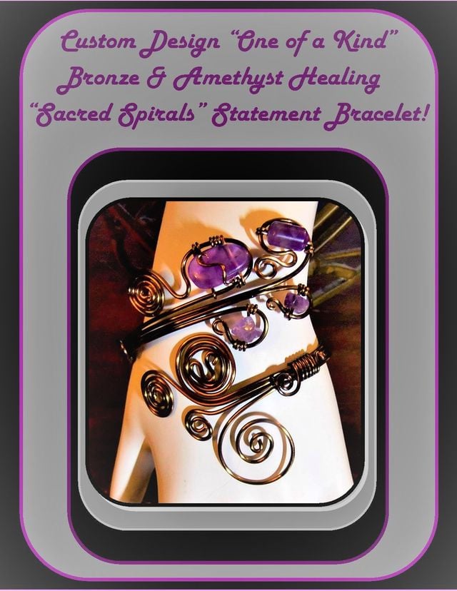 Amethyst bracelet, cuff bracelet, Amethyst Healing, cool bracelets, mystical, healer gift, healer jewelry