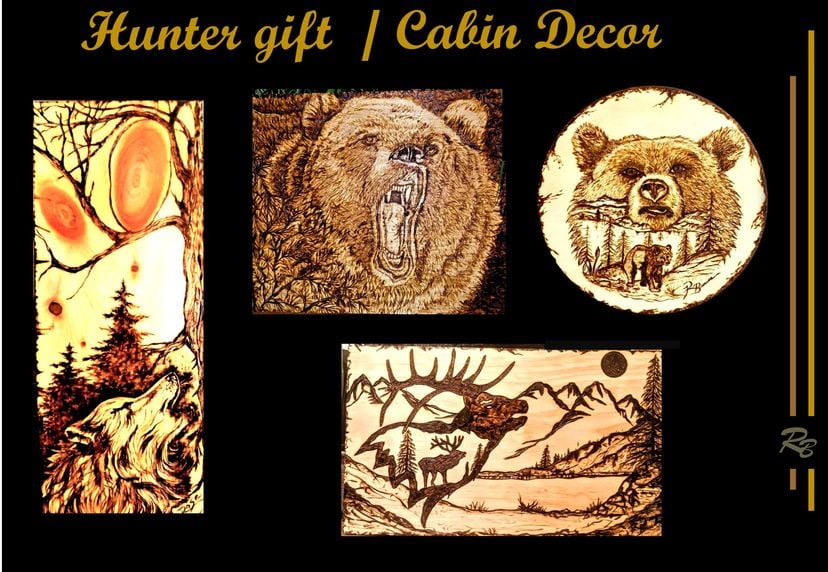 Hunting cabin, art, decor, Custom Art, wildlife Art, Hunter gift, Unique, Home Decor, Artistic Creations by Rose, Elysburg PA, 