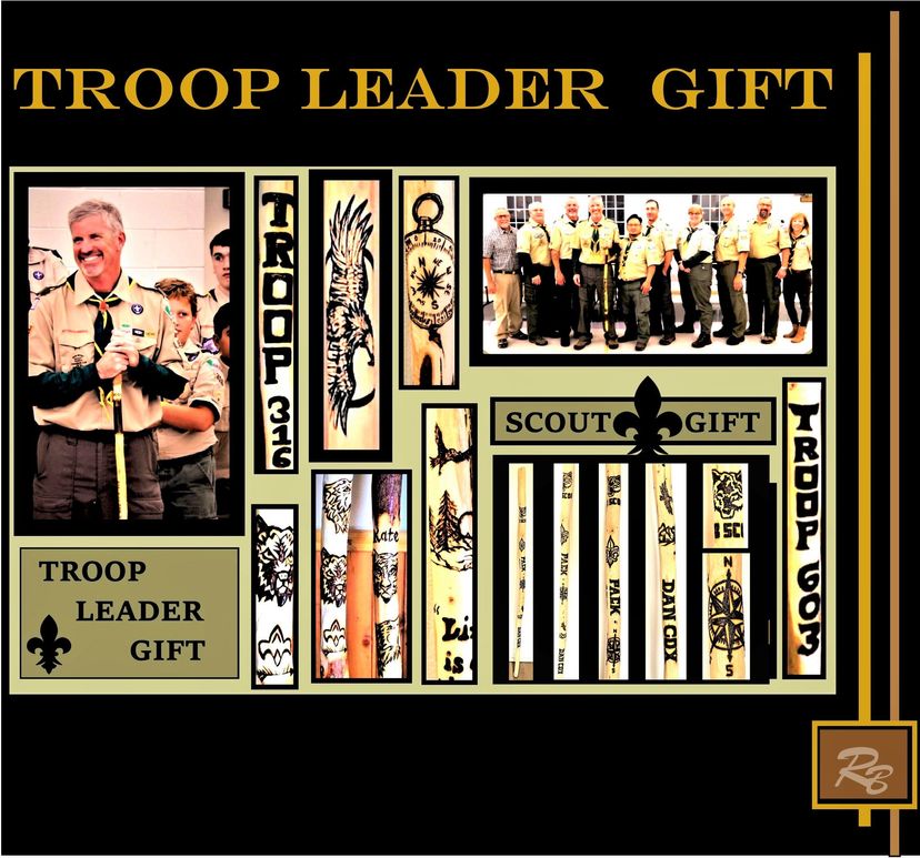Hiking Stick, Troop Leader Gift, Retirement Gift, Scout Leader, Troop Master