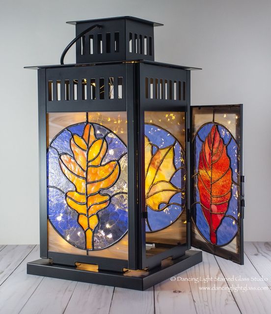 STAINED GLASS LANTERN SHADE 金魚と筍 small_b10debd494ec99d_lgfallle