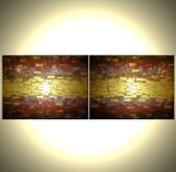 Abstract Gold Art, Original Painting, Metallic Textured Paintings, By Lafferty - 18 X 48 1 small