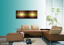 Abstract Gold Art, Original Painting, Metallic Textured Paintings, By Lafferty - 18 X 48 2 small