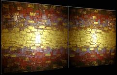 Abstract Gold Art, Original Painting, Metallic Textured Paintings, By Lafferty - 18 X 48 3 small