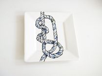 Nautical Knot Dinner Plates, Set Of 6 Square Dishes 2 small