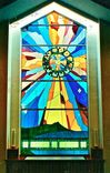Modern Liturgical Stained Glass Sanctuary Window - Lokahi (Unity) 2 small
