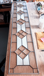 Traditional Geometric Stained Glass Transom with Beveled Glass - Balance   3 small