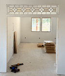 Traditional Geometric Stained Glass Transom with Beveled Glass - Balance   2 small