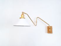Extendable Brass Wall Lamp, Mid Century Sconce, Reading Gold Light, Hardwired Double-Jointed, Modern Lamp, Articulating Boom Lighting, Loft 4 small