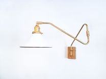 Extendable Brass Wall Lamp, Mid Century Sconce, Reading Gold Light, Hardwired Double-Jointed, Modern Lamp, Articulating Boom Lighting, Loft 2 small