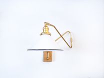 Extendable Brass Wall Lamp, Mid Century Sconce, Reading Gold Light, Hardwired Double-Jointed, Modern Lamp, Articulating Boom Lighting, Loft 1 small