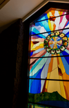 Modern Liturgical Stained Glass Sanctuary Window - Lokahi (Unity) 1 small