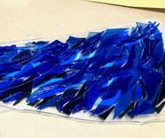 Abstract Modern Fused Glass Sculpture Featuring Handmade Glass - Looking Forward  5 small