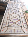Traditional Geometric Stained Glass Sidelight Windows Featuring Handmade Cabochons (set of two windows) - Murphy’s Pub 3 small