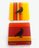 Contemporary Fused Glass Kitchen Tiles with Hand Screened Design - Ravenware 4 small