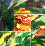 Abstract Fused Glass Kitchen Back Splash Featuring handmade Glass - The Fall Of Summer 2 small
