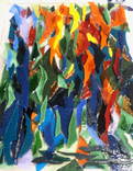 Abstract Fused Glass Kitchen Back Splash Featuring handmade Glass - The Fall Of Summer 5 small