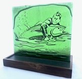 Representational Fused Glass Sculpture - The One  1 small