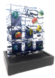 Contemporary Fused Glass Table Sculpture Featuring Handmade Glass - Zoom! 2 small