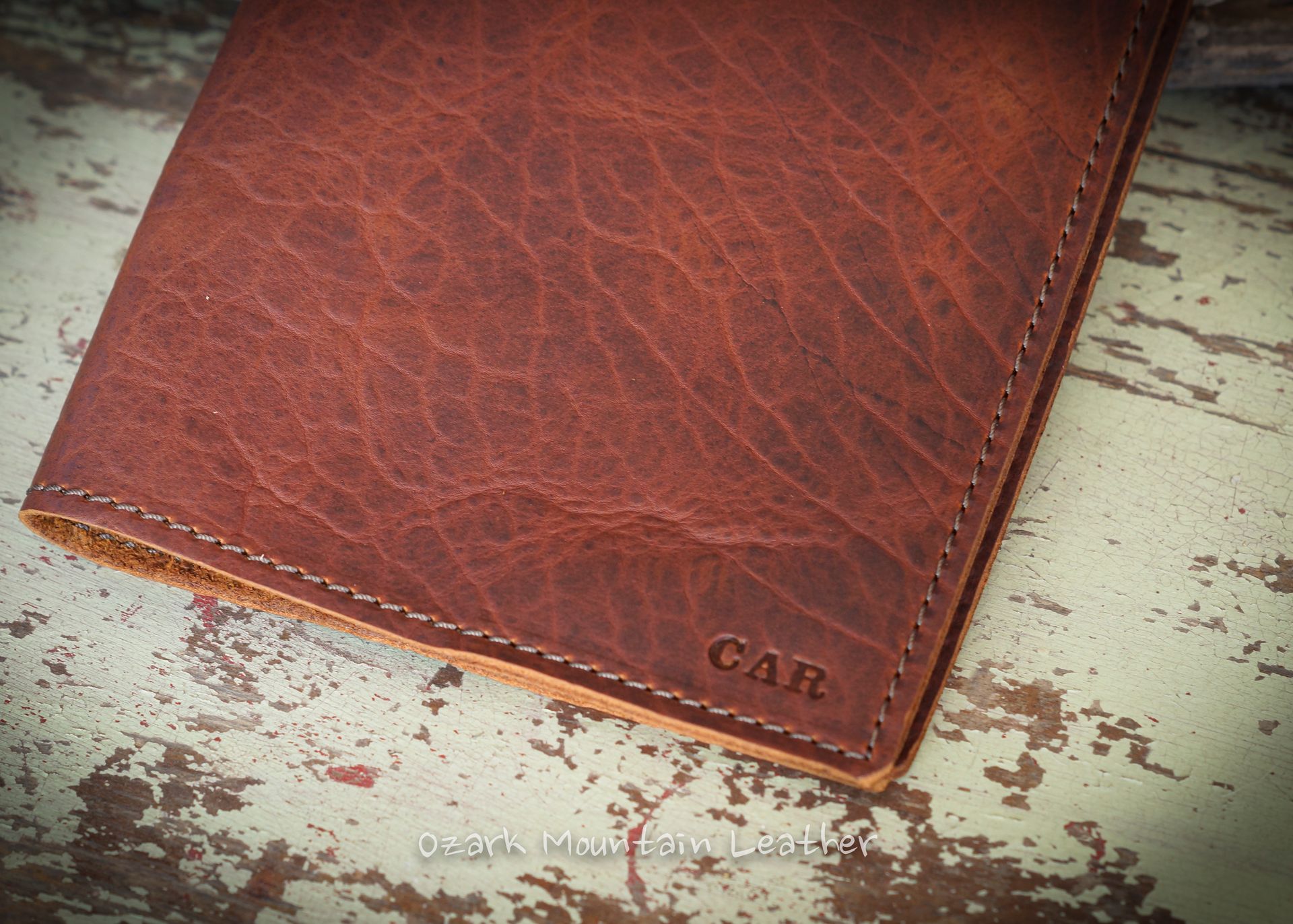 Bison Leather Custom Book Or Bible Cover With Initials Or Name In Right Lower Corner 2 