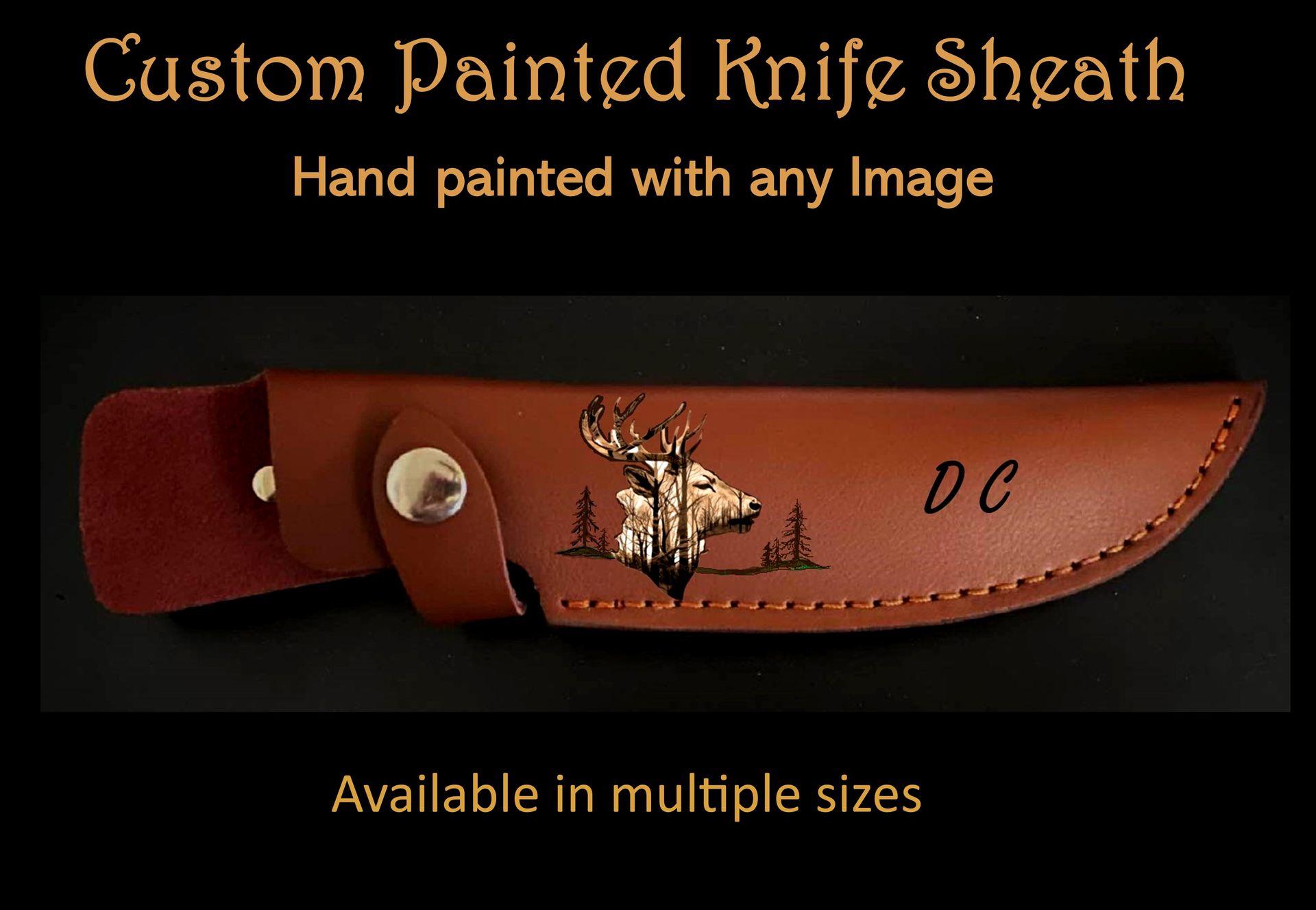 Leather Knife Sheath, Customized, Personalized, Custom Knife Sheath 3 