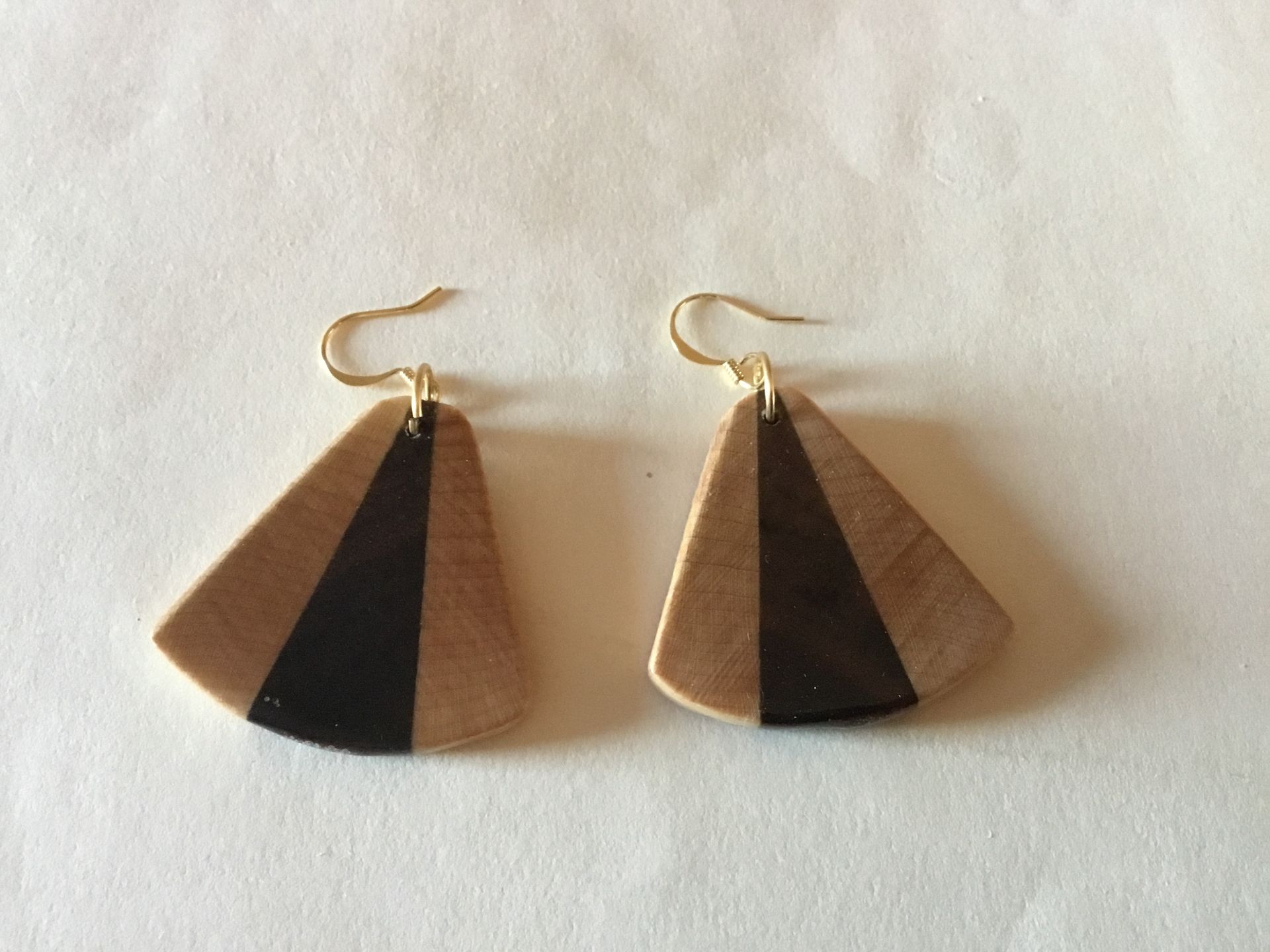 Cherry & Walnut Fan Earrings