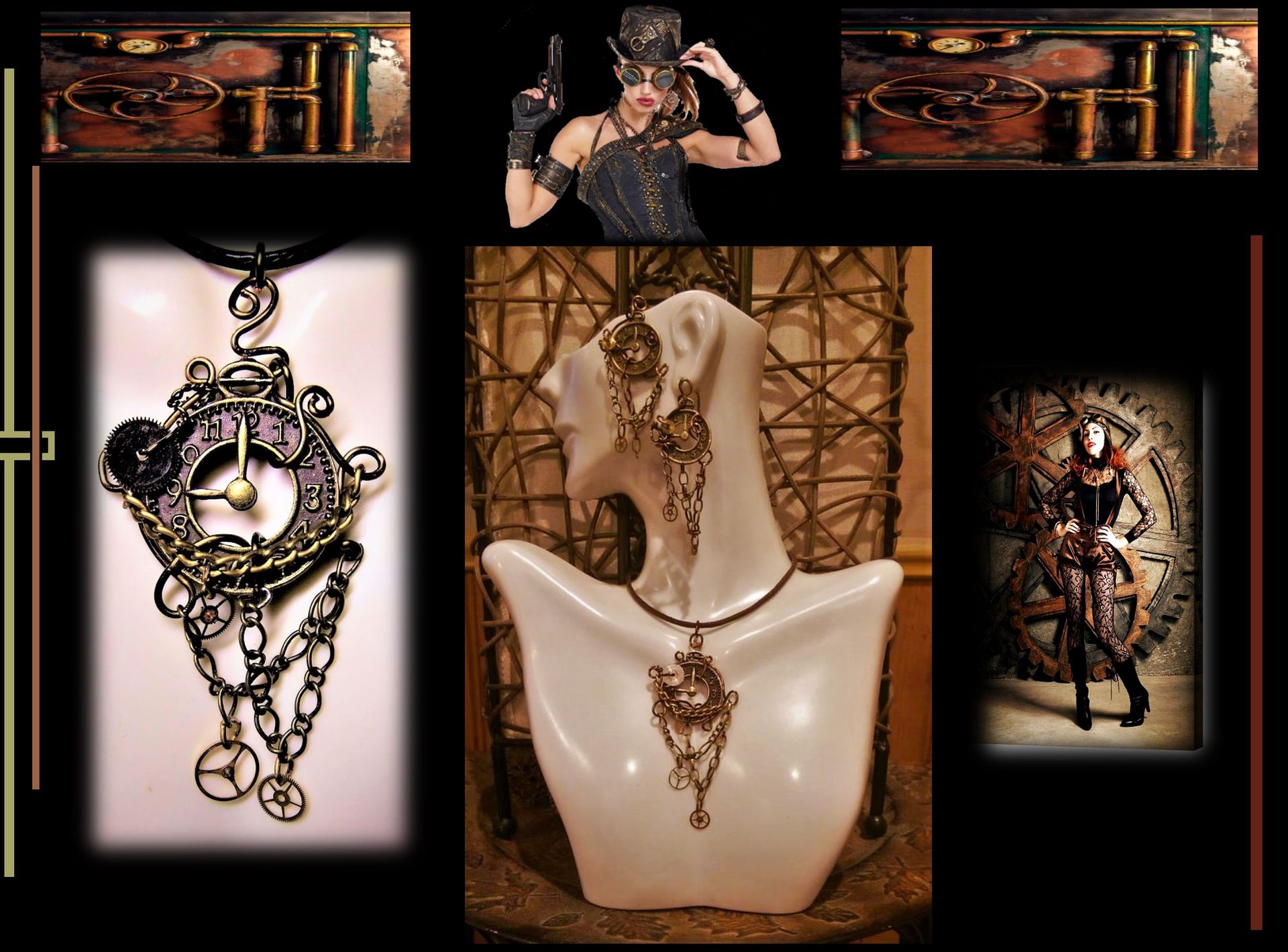Steampunk,Steampunk Jewelry, Steampunk Necklace,Steam Punk Earrings, Steam Punk Jewelry 1 