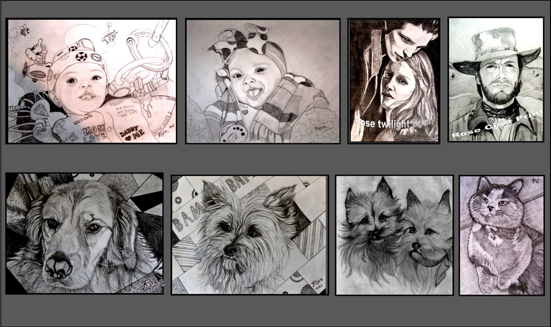 Portraits,Custom Portraits, Pet Portrait, Child Portrait,Memorial Art,Christmas Gift Ideas 1 