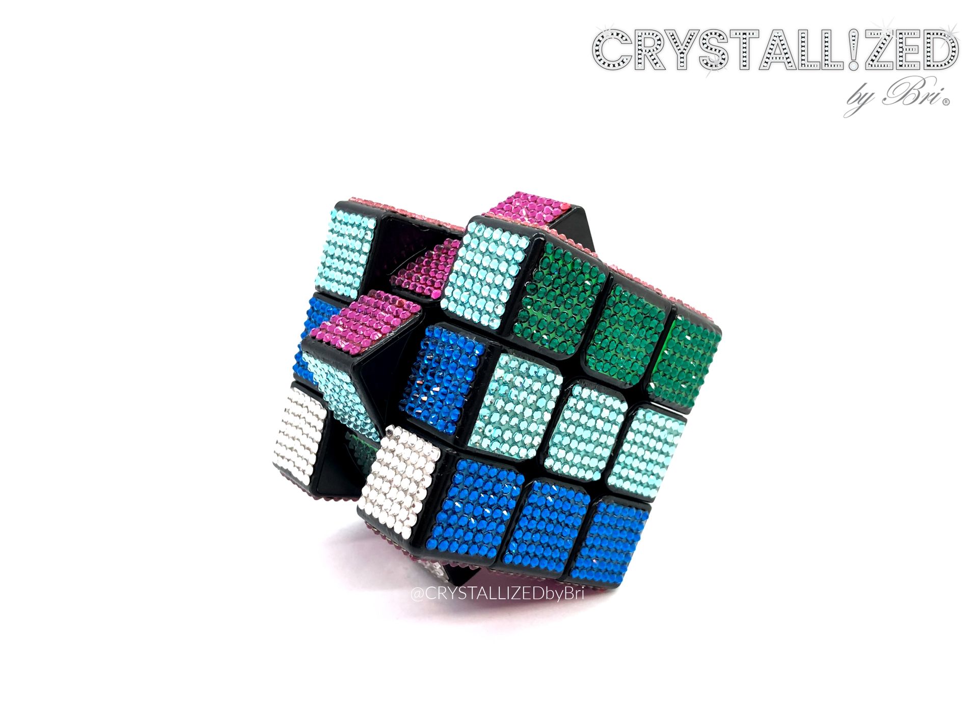 Crystallized Rubik's Cube Bling Genuine European Crystals Bedazzled Game 4