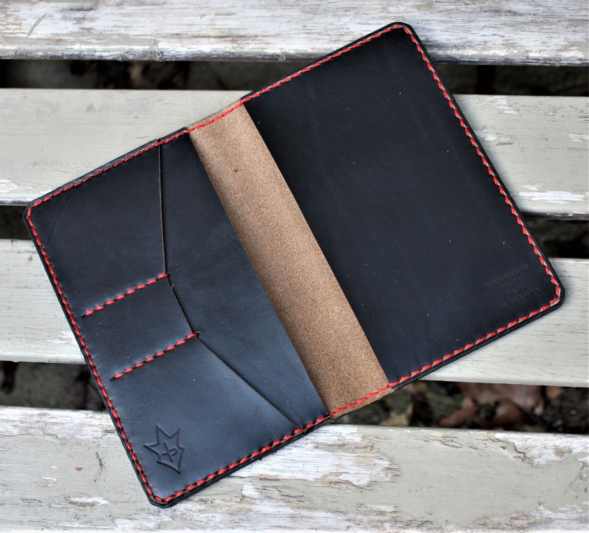 Handmade Horween Chromexcel Black Leather Field Notes Moleskine Cover Wallet 3