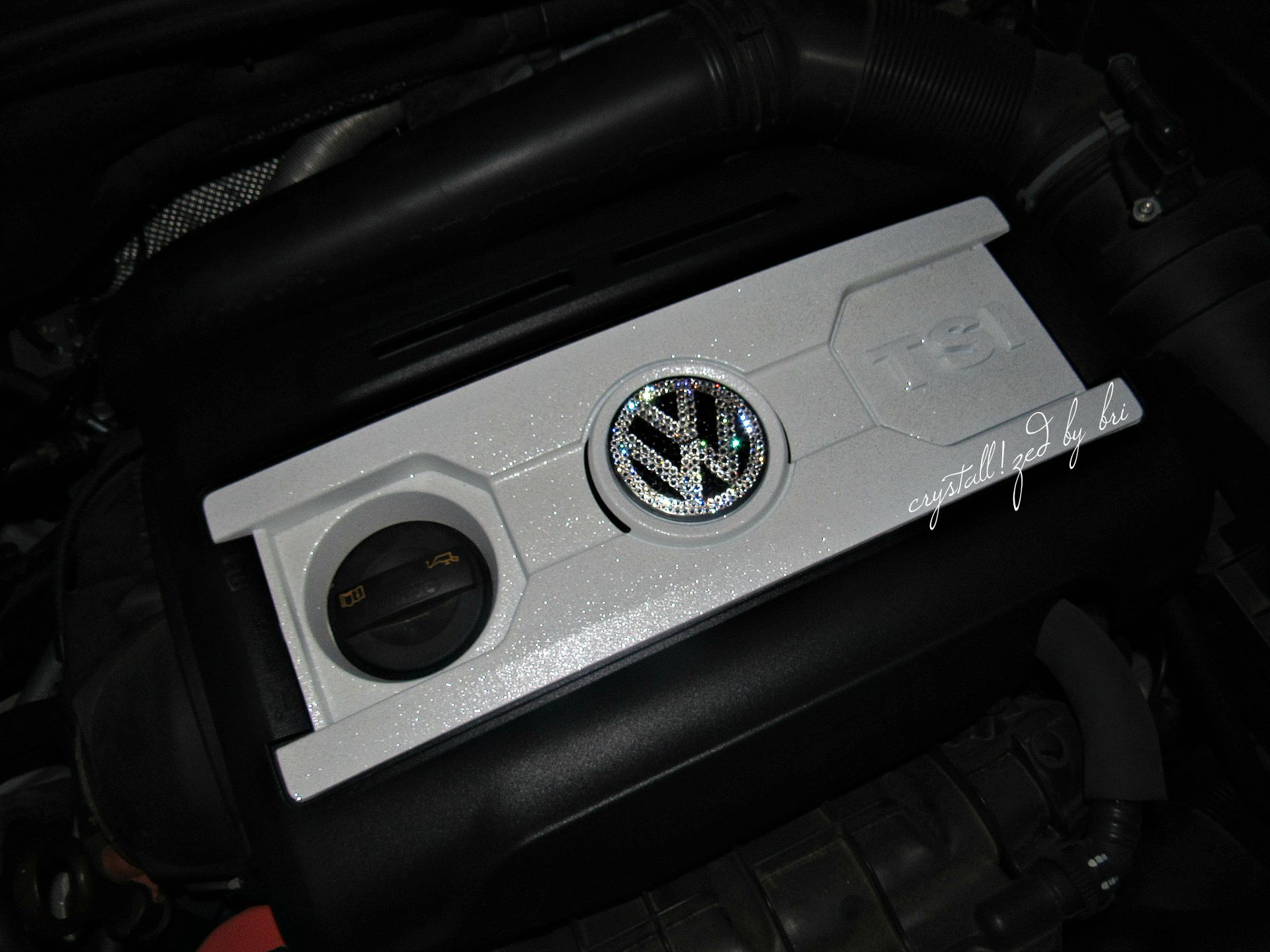 Engine Cover Plate Crystals Car Bling Universal Emblem Logo Custom Bedazzled Genuine European 1 