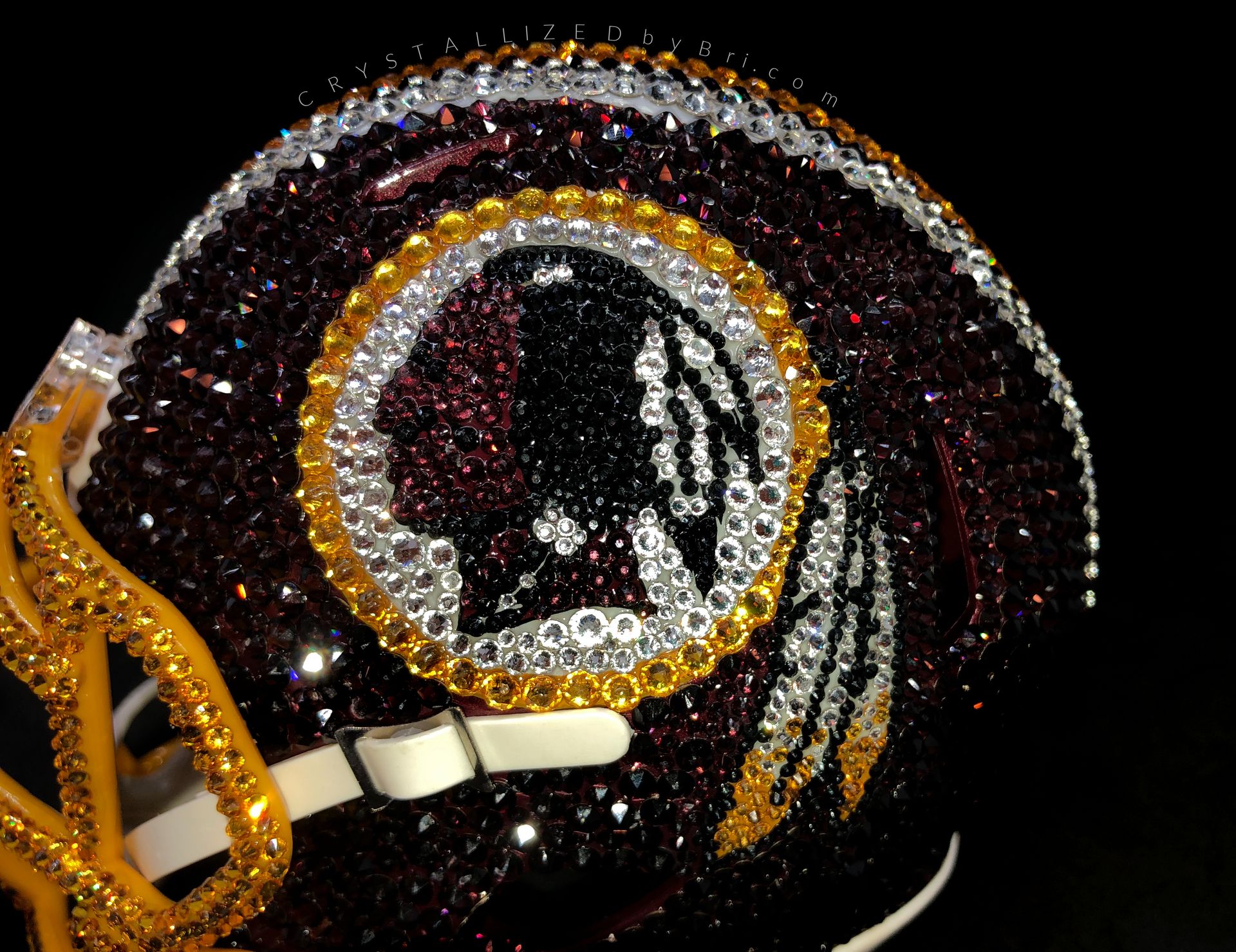Any Team Crystallized Mini Football Helmet Nfl Bling Genuine European Crystals Bedazzled 5 