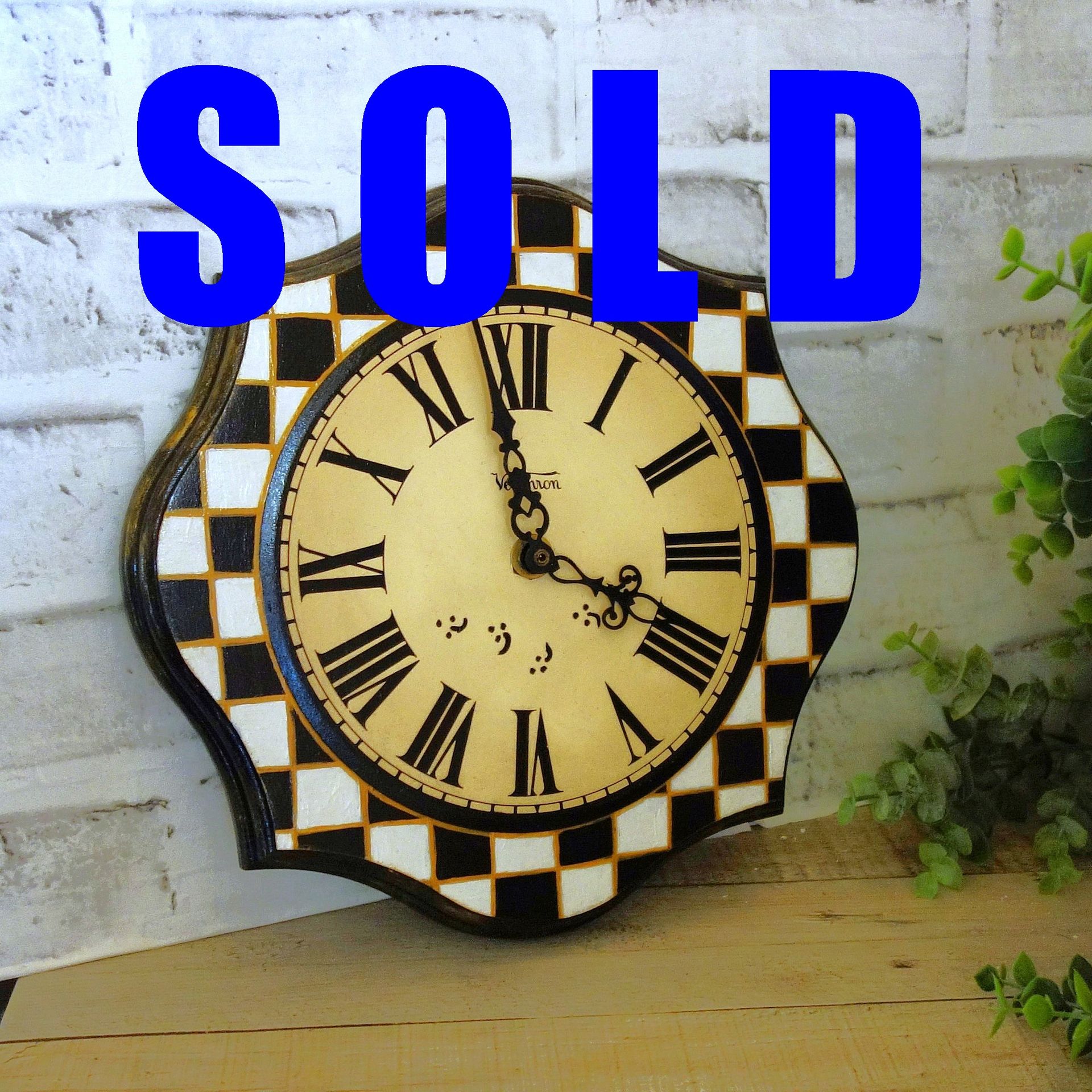 Courtly Clock Black And White Checked Kitchen Clock Buffalo Checked Wall Clock 1 