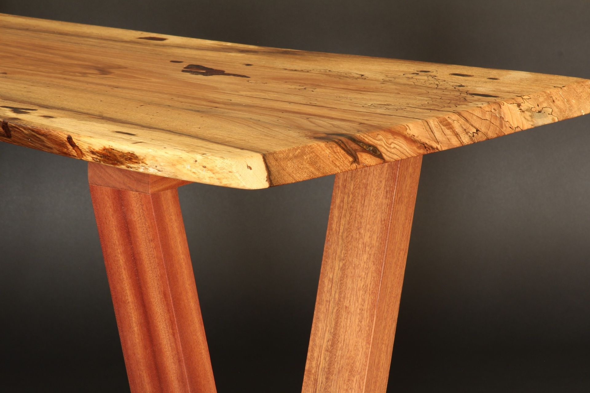 Spalted Maple Slab Coffee Table On Sapele Legs 4 
