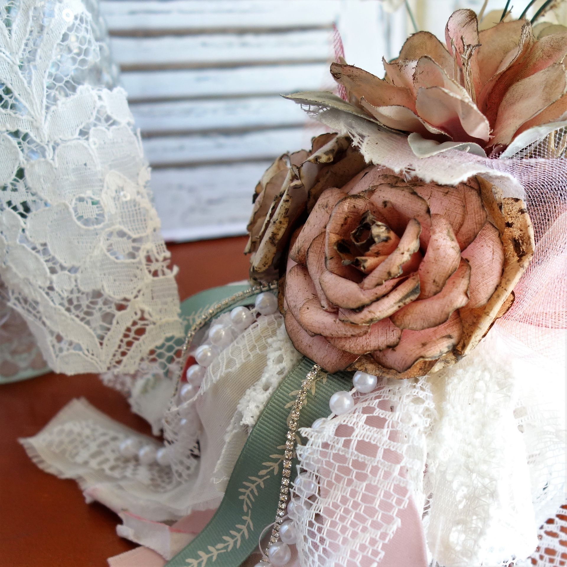 Shabby Chic Flower Truck Floral Arrangement Romantic Vintage Rose Decor 3 