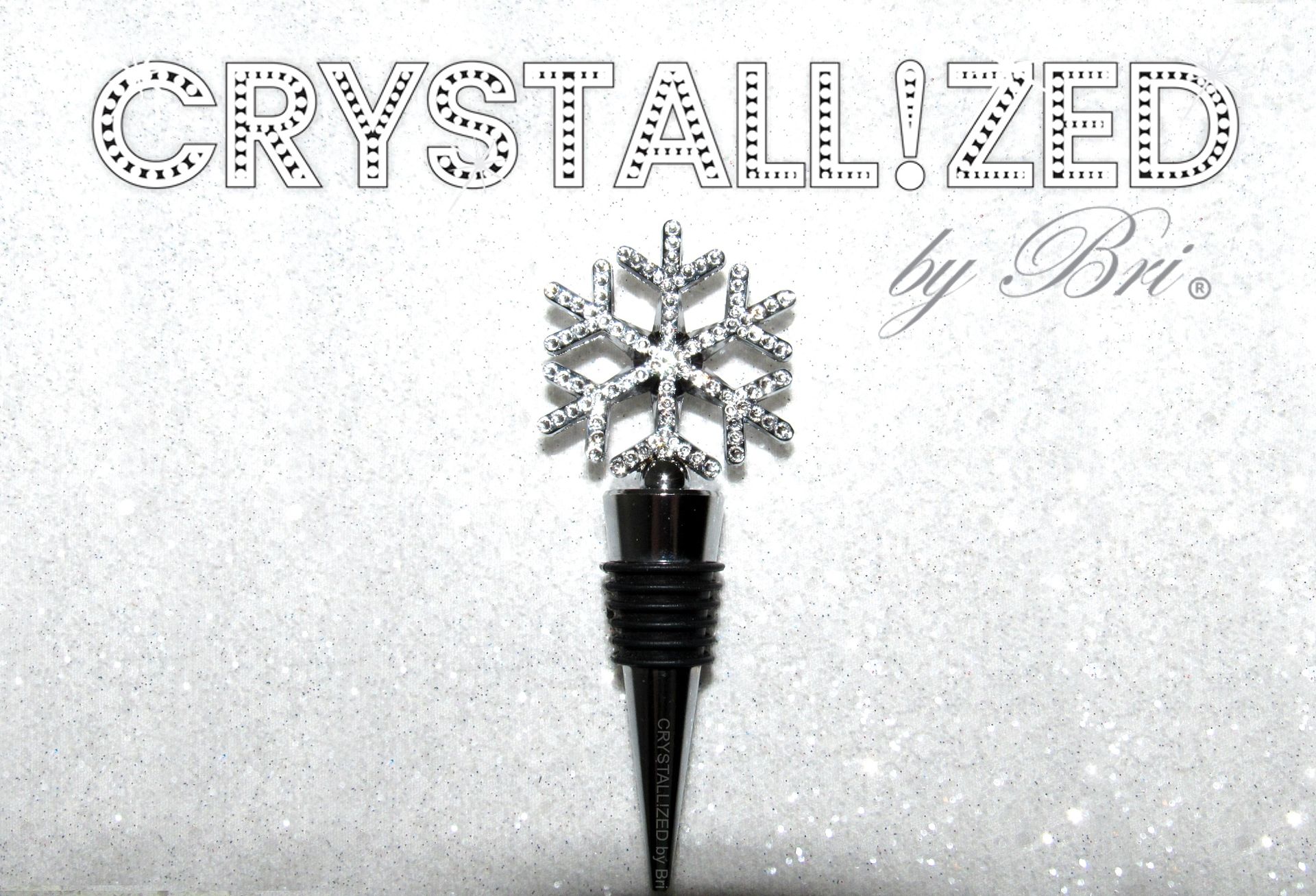 Crystallized Snowflake Bottle Stopper Dining Alcohol Bling Genuine European Crystals Bedazzled 2