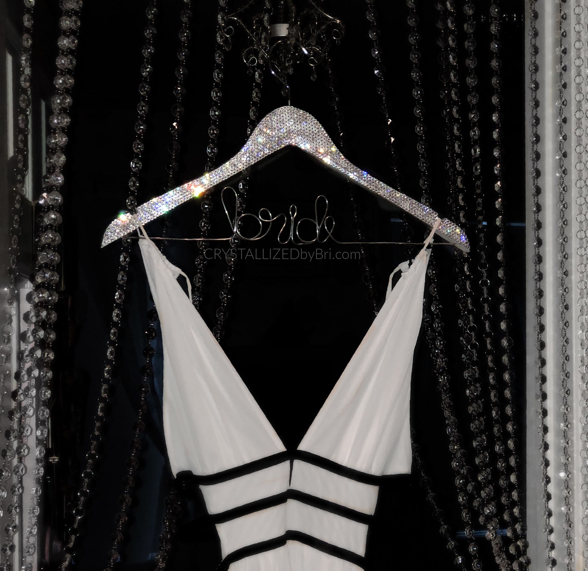 Personalized Wedding Dress Hanger Bling European Crystals Crystallized Bridal Bedazzled 3 