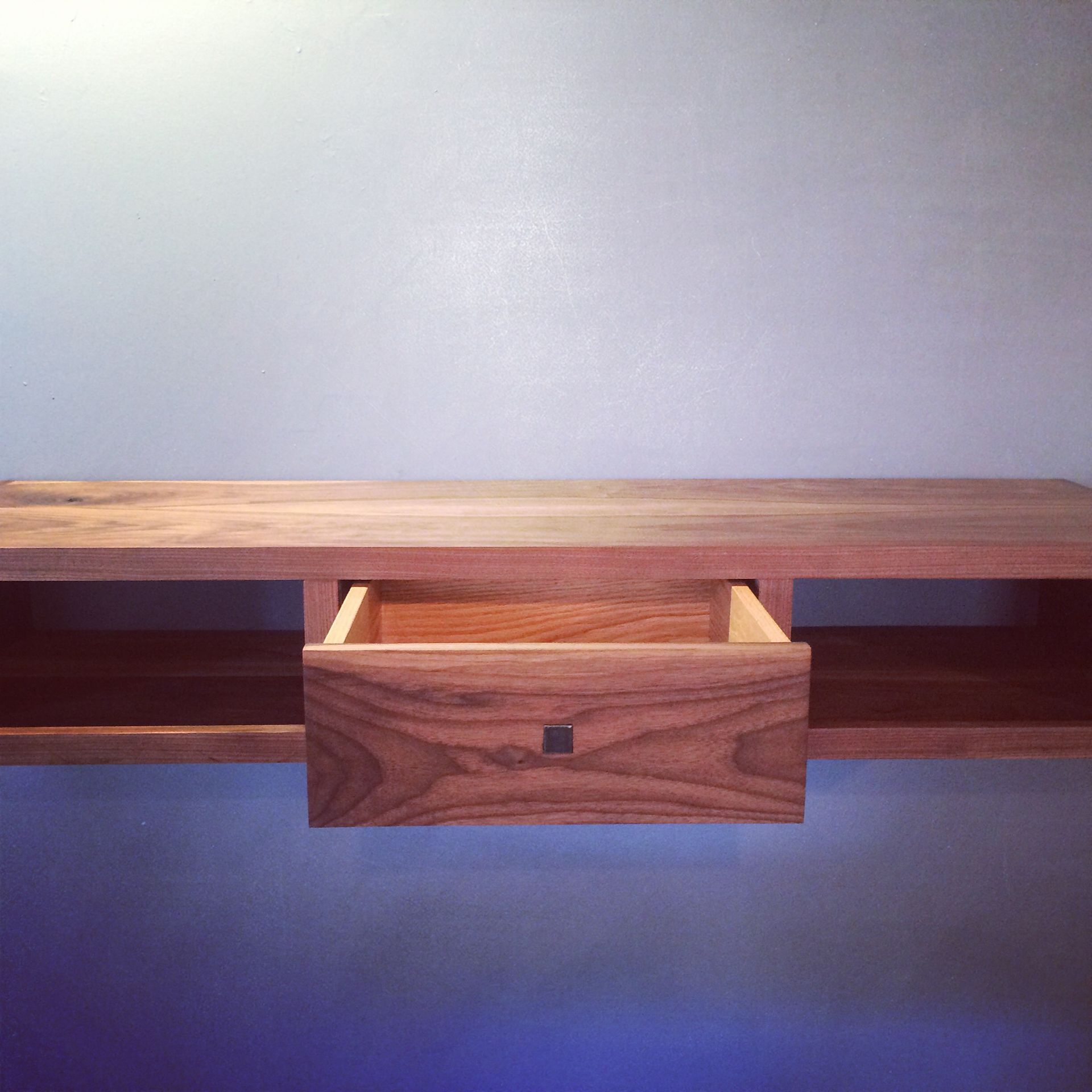 American Walnut Floating Console. 2 
