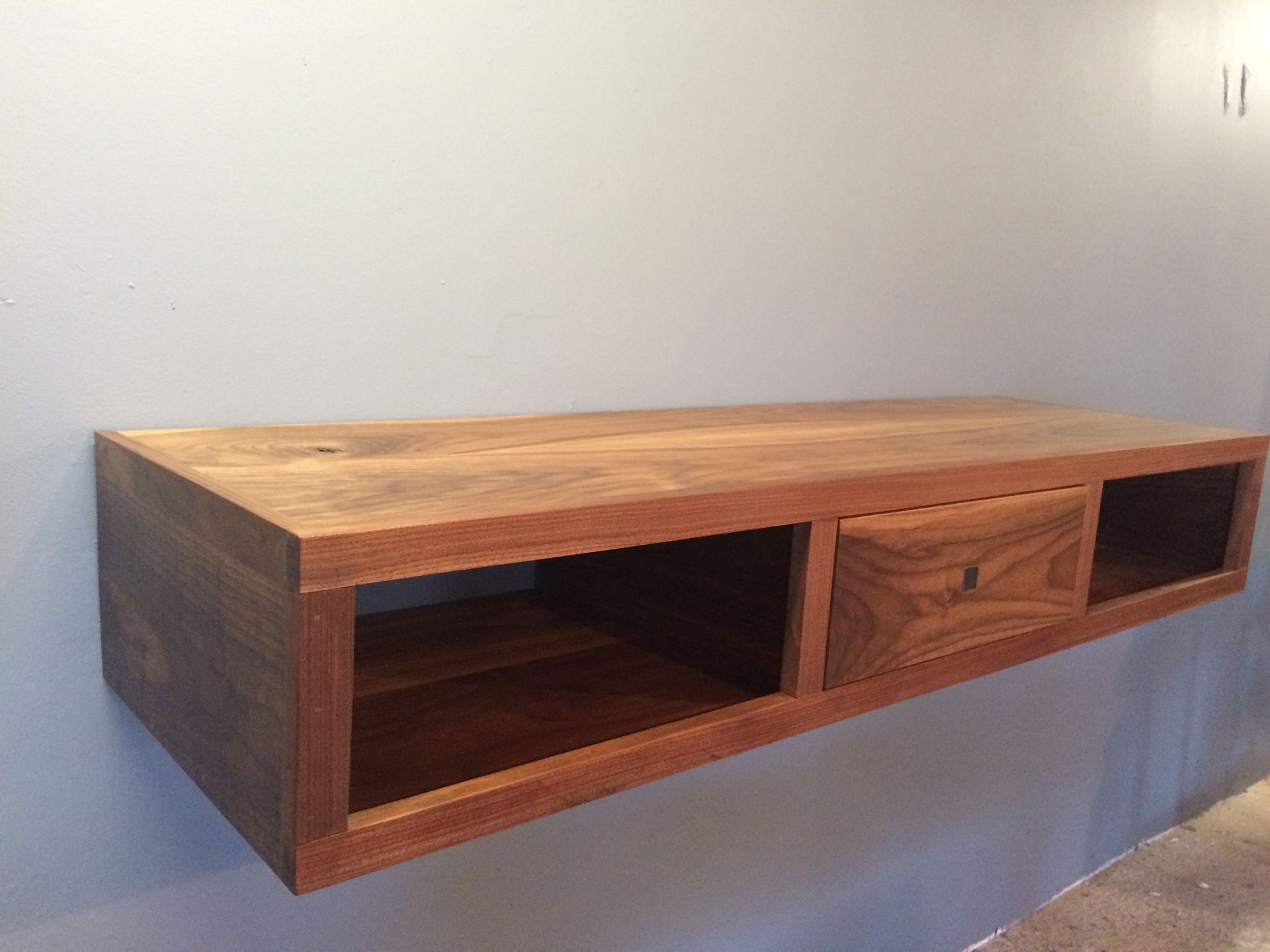 American Walnut Floating Console. 3 