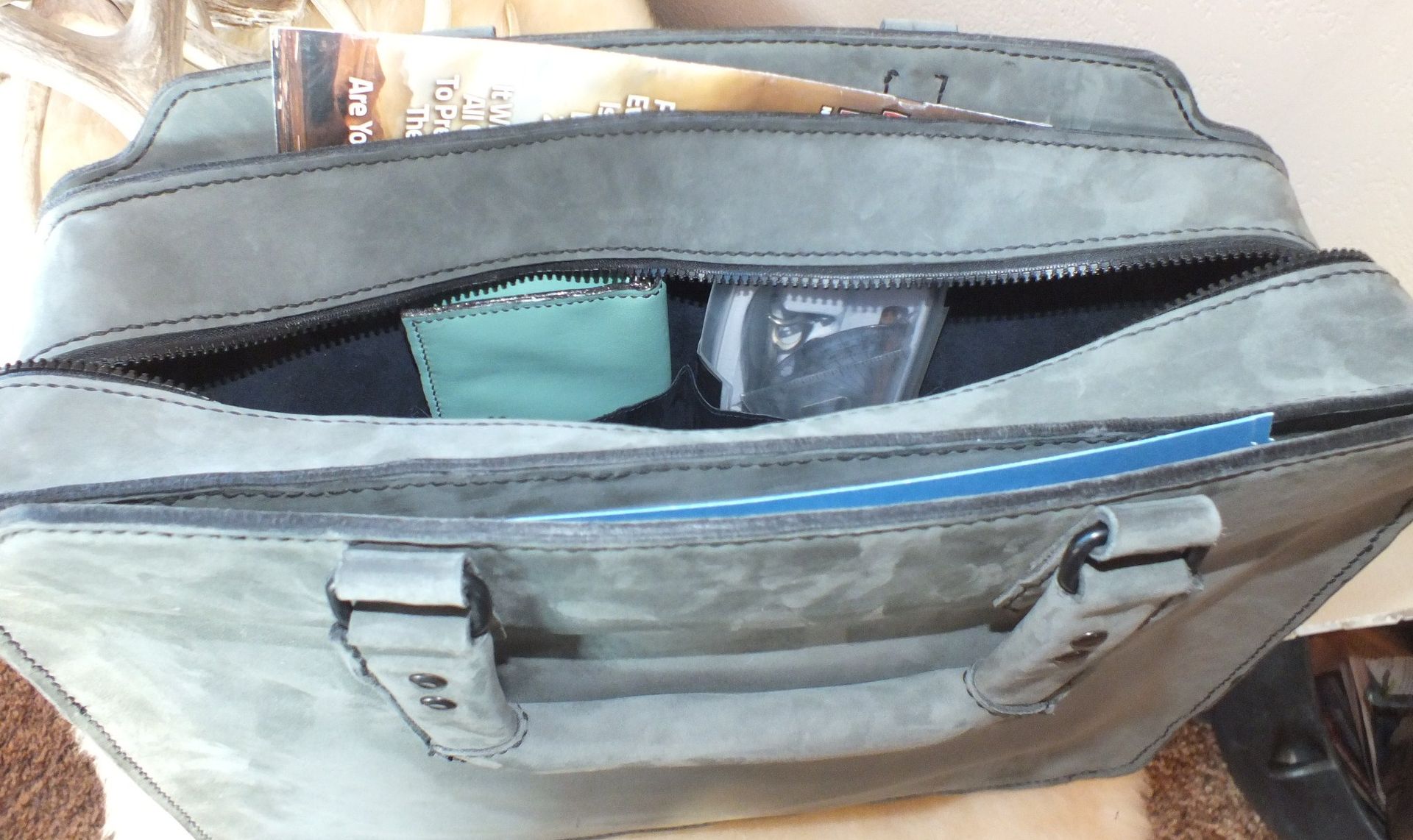 Custom Designed Briefcase Made With Horween Leather 5 