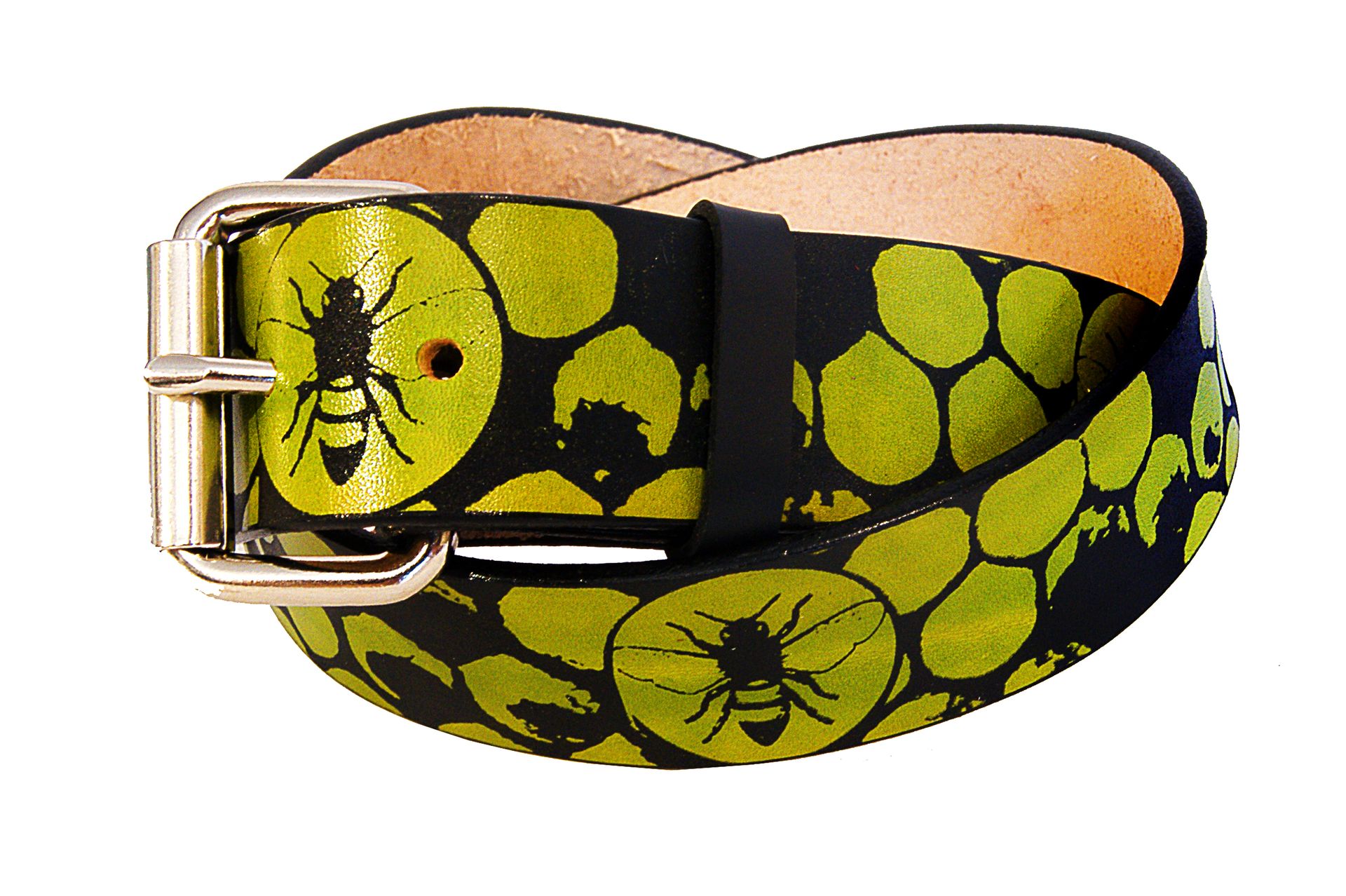 Honeybees And Honeycomb Leather Belt 2 