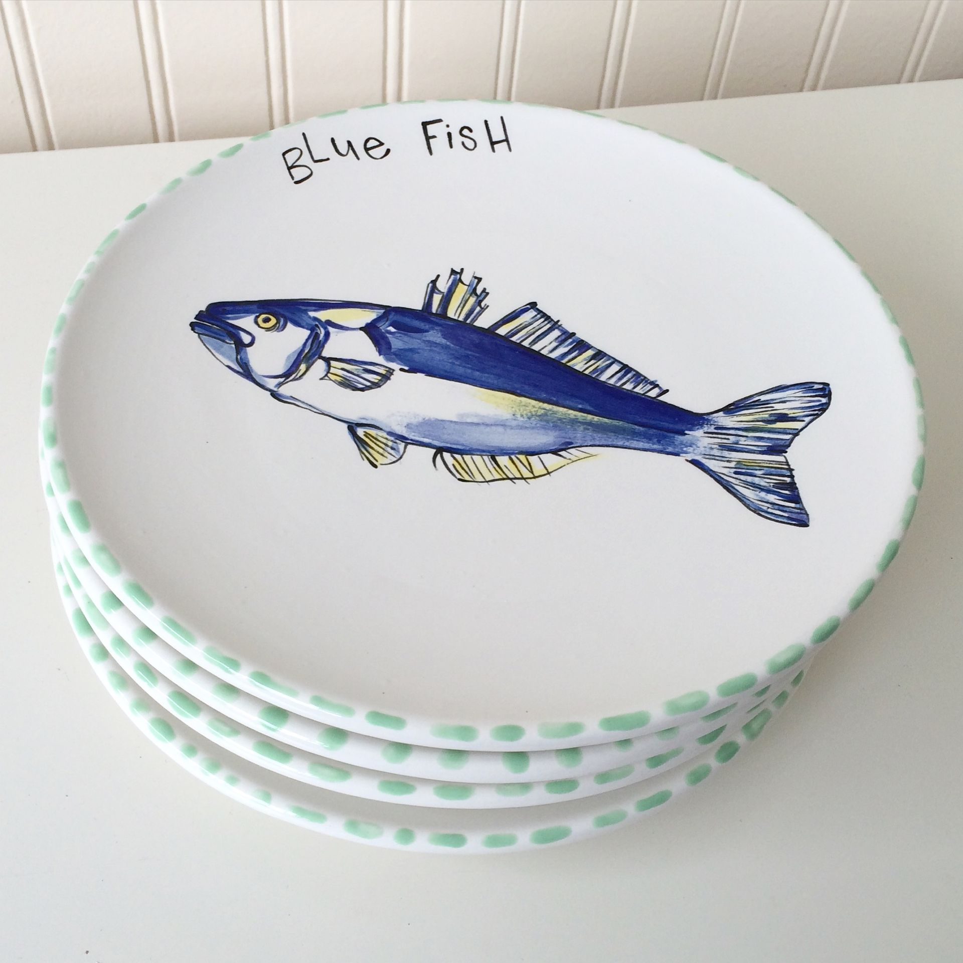 Sealife Salad Plate Set Of 5 Round Dishes 1 