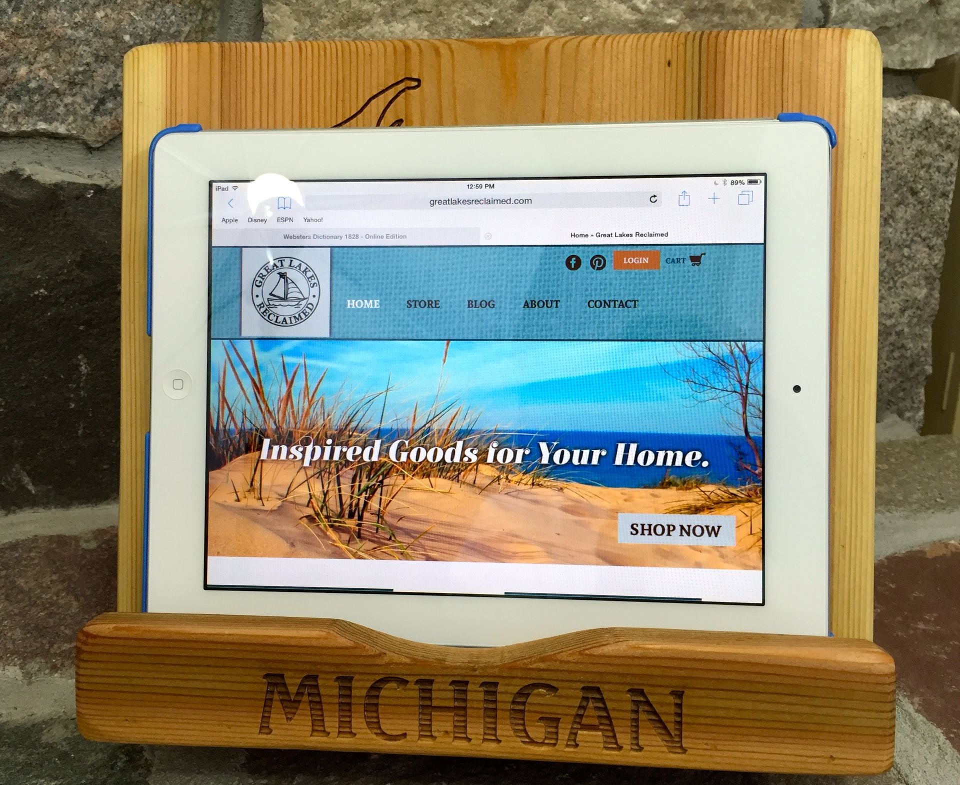 Ipad Stand, Cookbook Holder, Laser Engraved, Personalized,  Rustic Red Cedar 3 