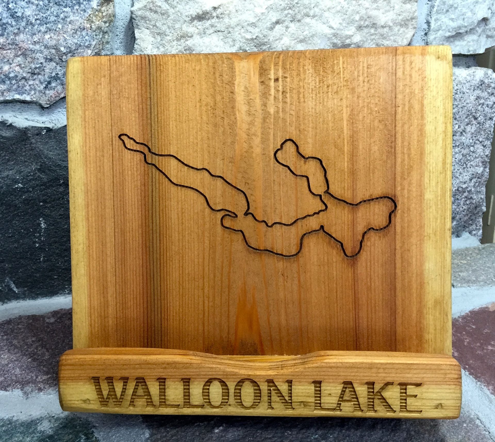 Ipad Stand, Cookbook Holder, Laser Engraved, Personalized,  Rustic Red Cedar 4 