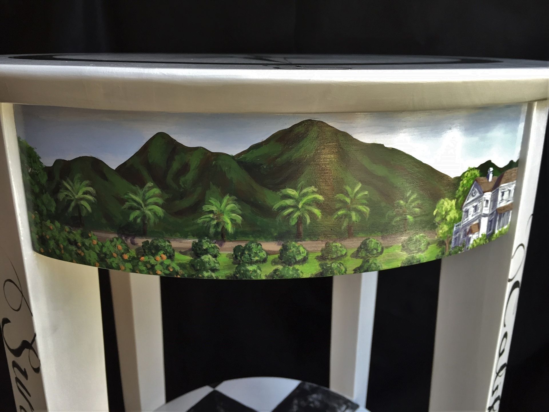 Hand Painted Southern California Themed Accent Table 5