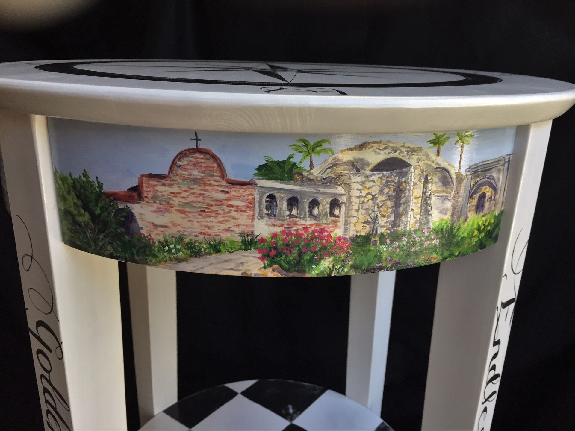 Hand Painted Southern California Themed Accent Table 6