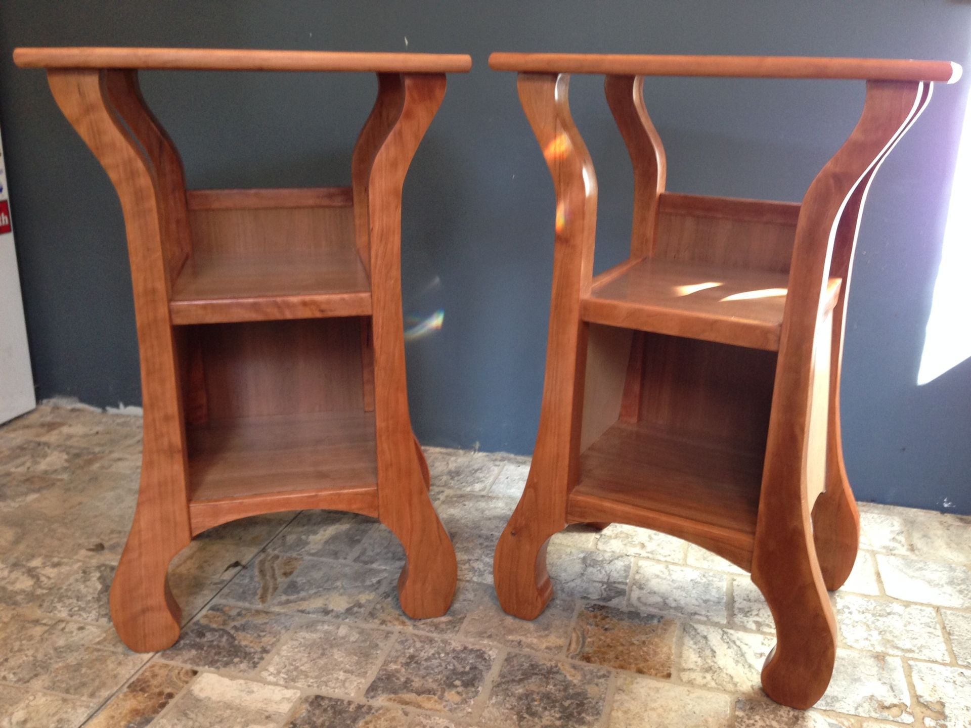 Tall And Shapely Twins; Cherry Bedside Tables 2