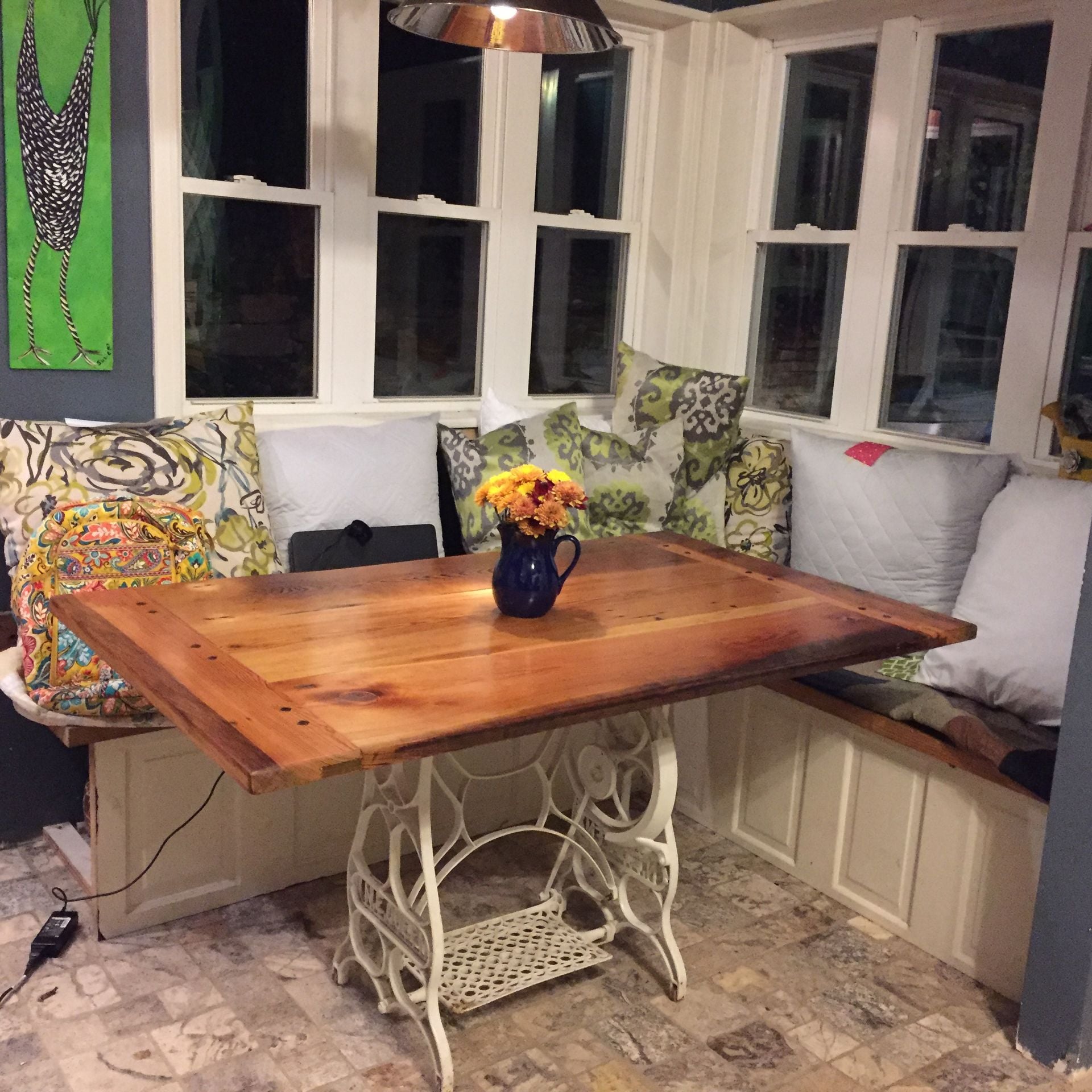 Old Growth Yellow Pine Farm Table With Beeswax Finish 2