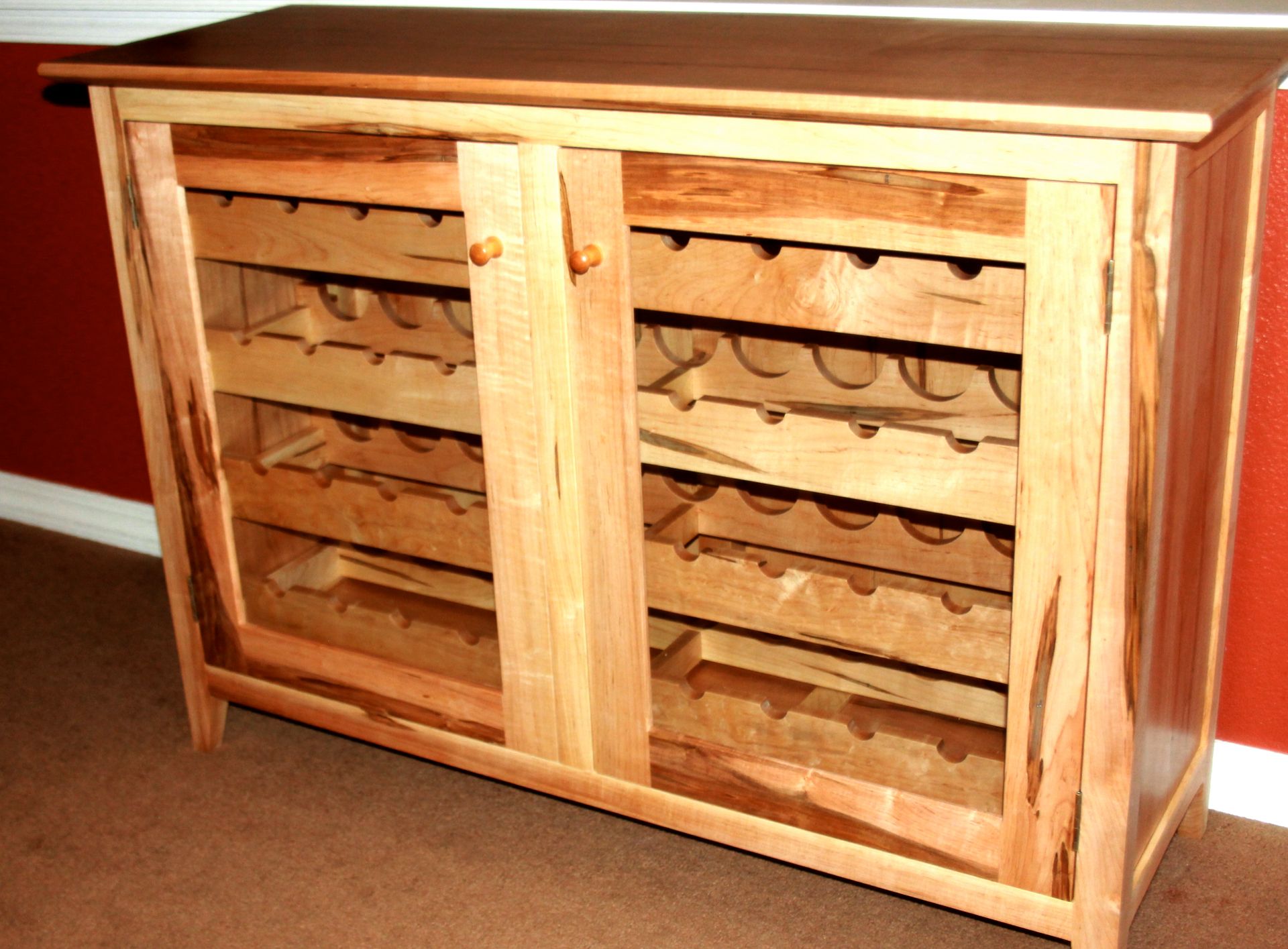 44 Bottle Maple Wine Cabinet 6