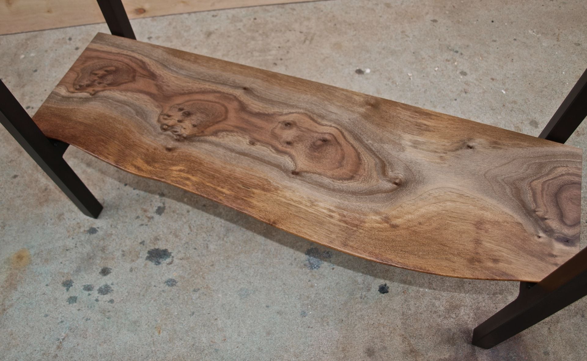 Live Edge Walnut Entry Table With Steel Base 5